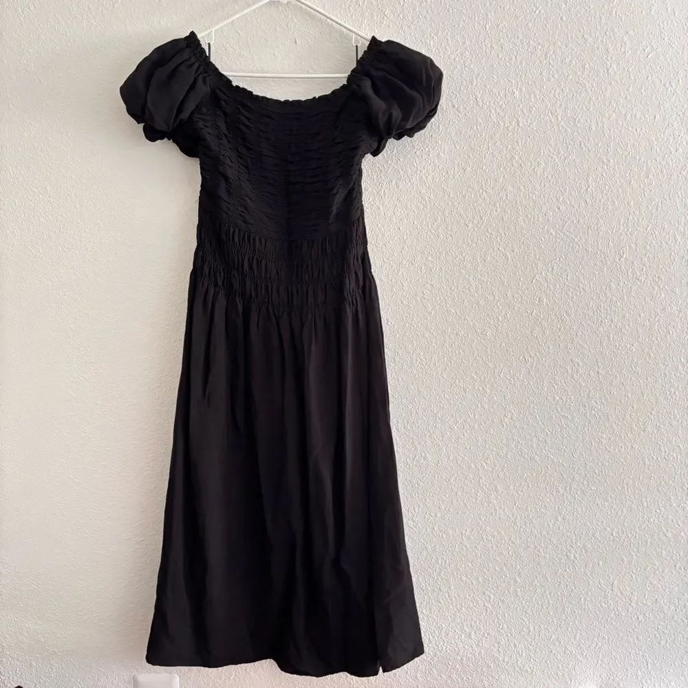 Kourt Black Tiered Maxi Dress Nap Dress Size Small